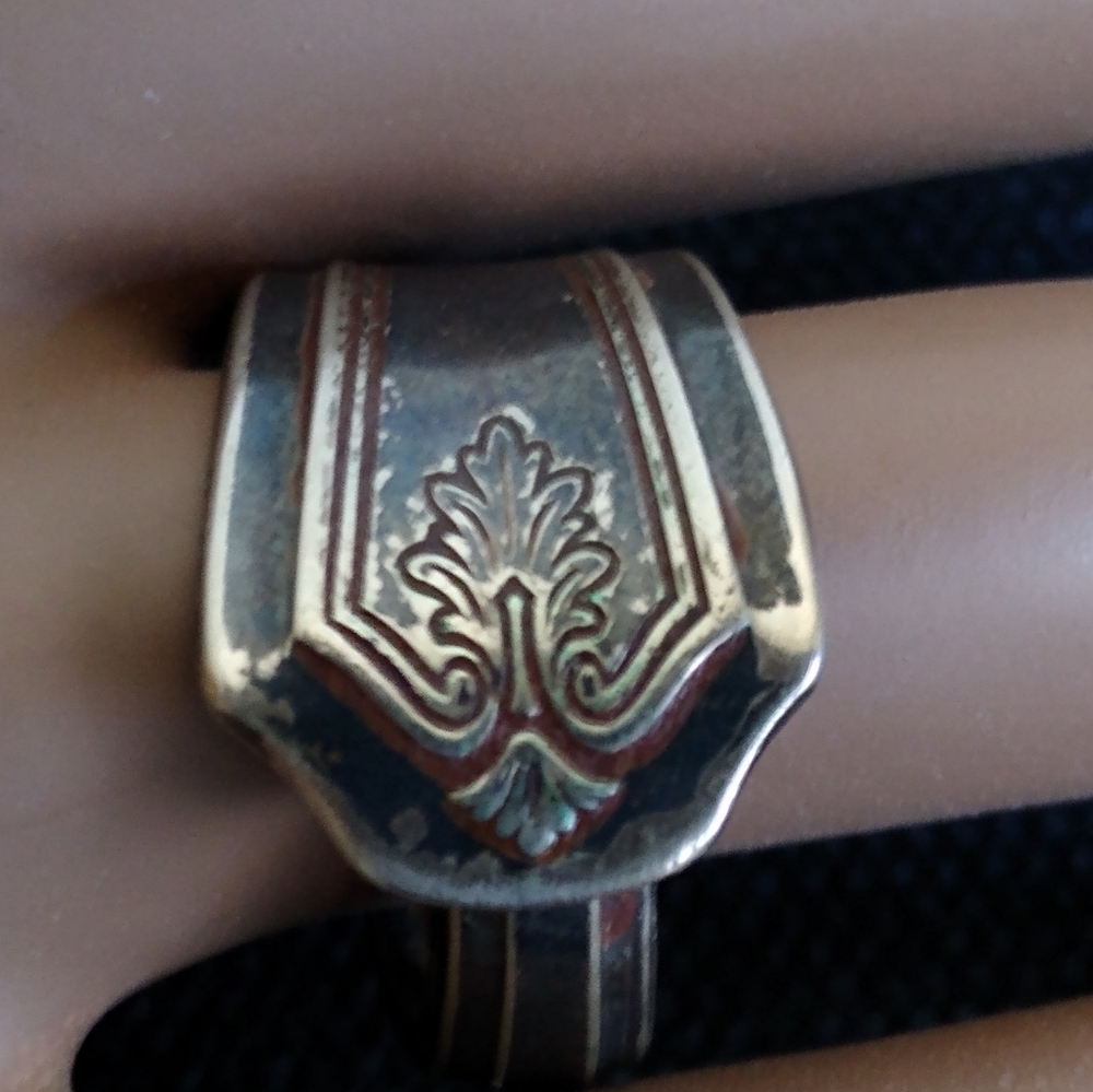 VTG Silver plated Spoon Ring. Size 8
